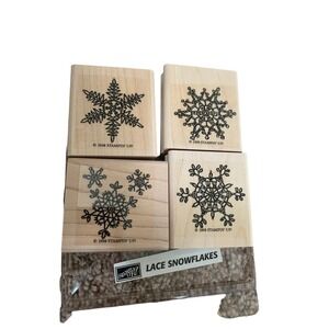 Stampin Up! Lace Snowflakes 4 piece Set 2x2 Size